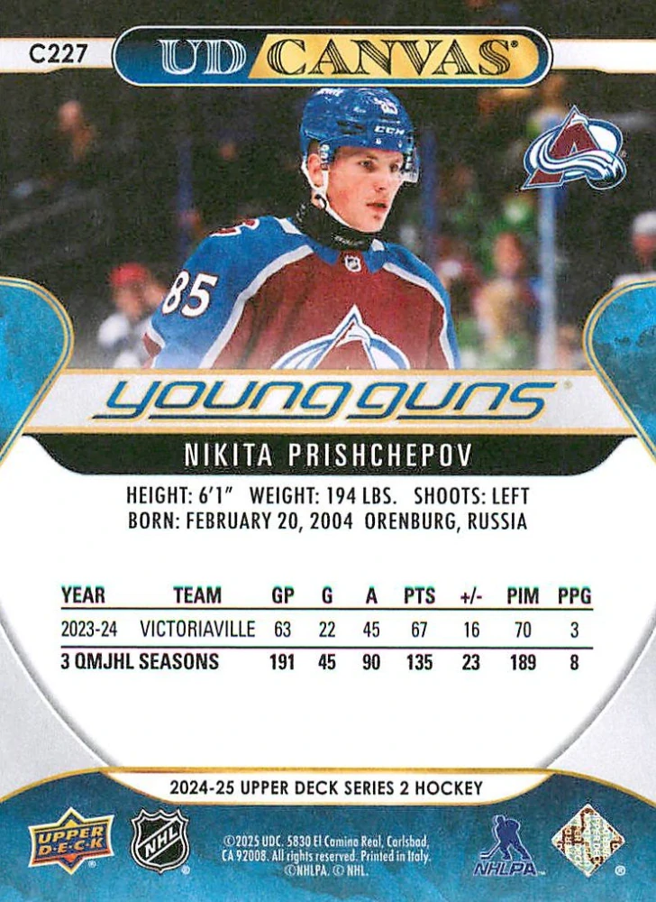 2024-25 UD Series 2 - Nikita Prishchepov - Young Guns Canvas #C227