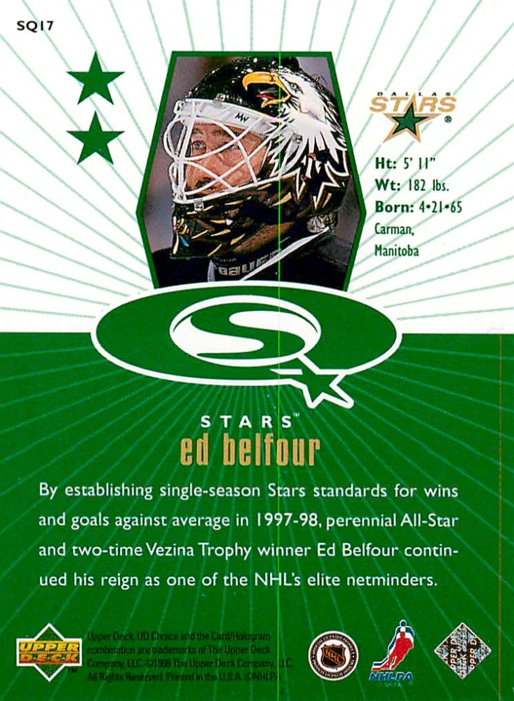 1998-99 UD Choice - Ed Belfour - Starquest Green #SQ17