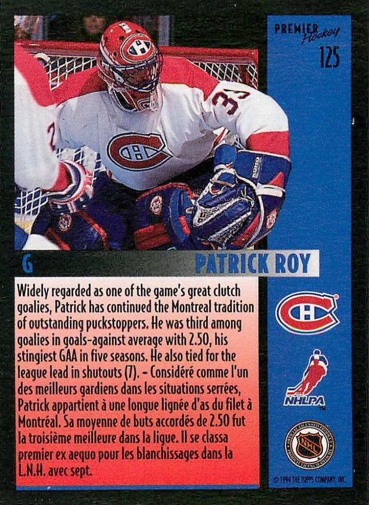 1994-95 O-Pee-Chee Premier - Patrick Roy - All-Stars #125
