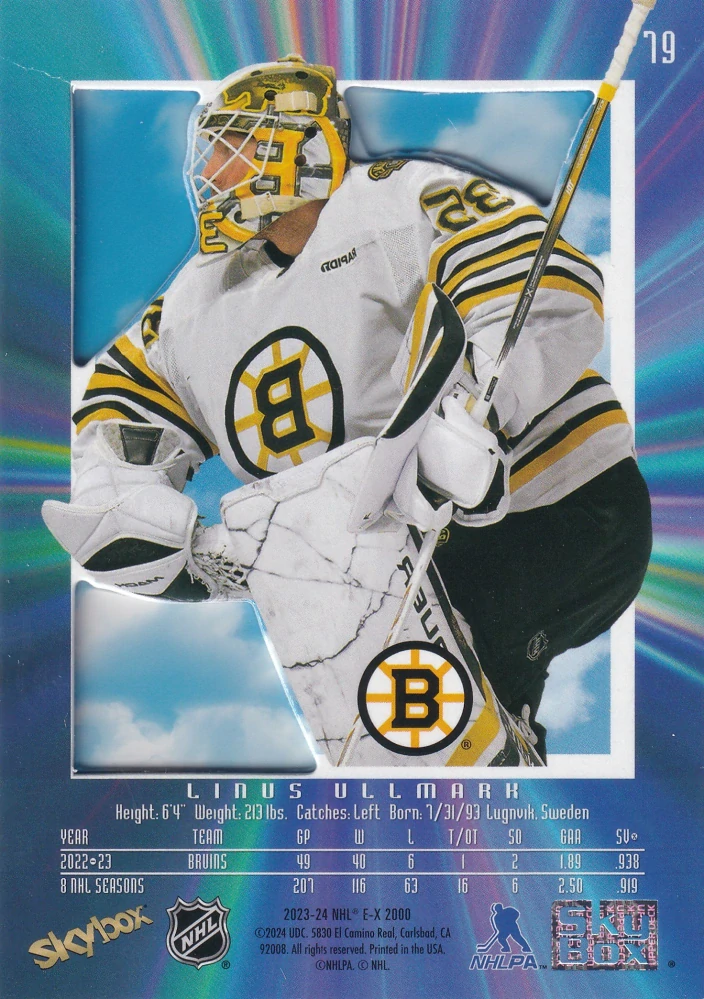 2023-24 UD Skybox E-X 2000 - Linus Ullmark #79