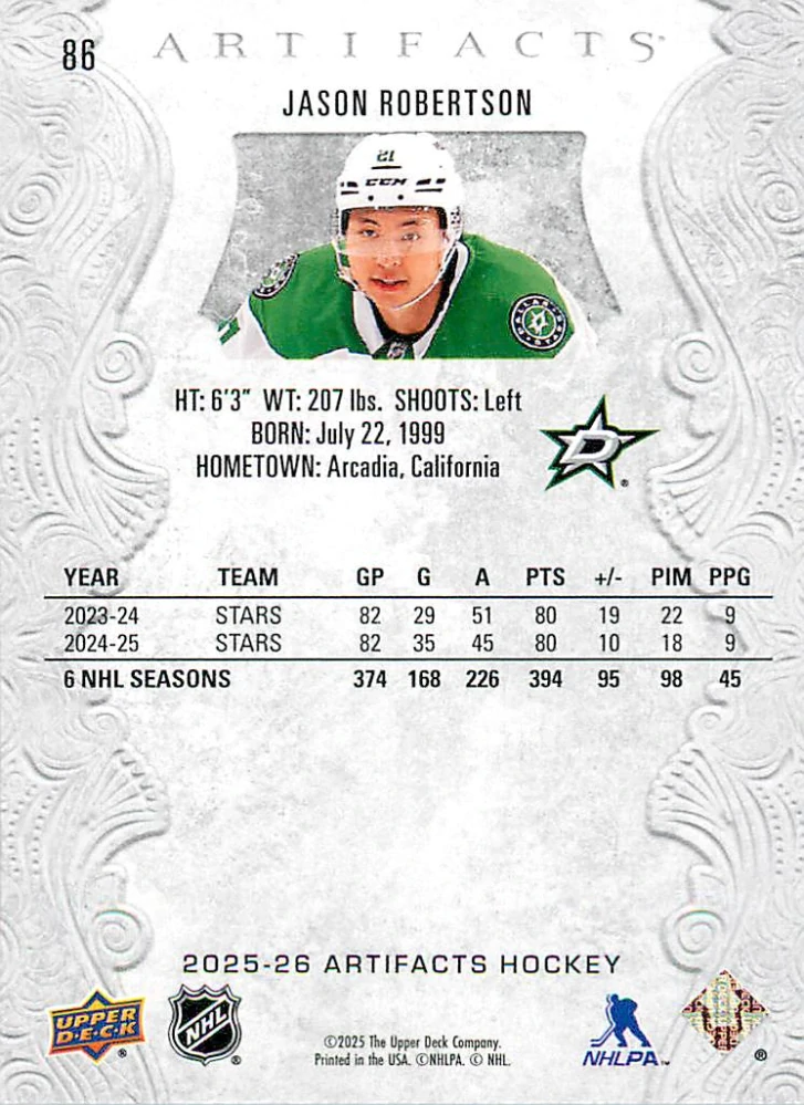 2025-26 UD Artifacts - Jason Robertson #86