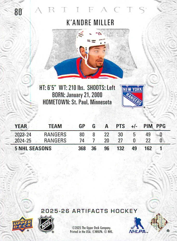 2025-26 UD Artifacts - K'Andre Miller #80