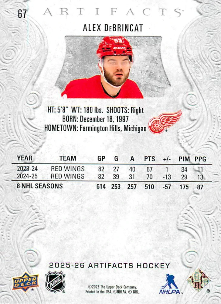 2025-26 UD Artifacts - Alex DeBrincat #67