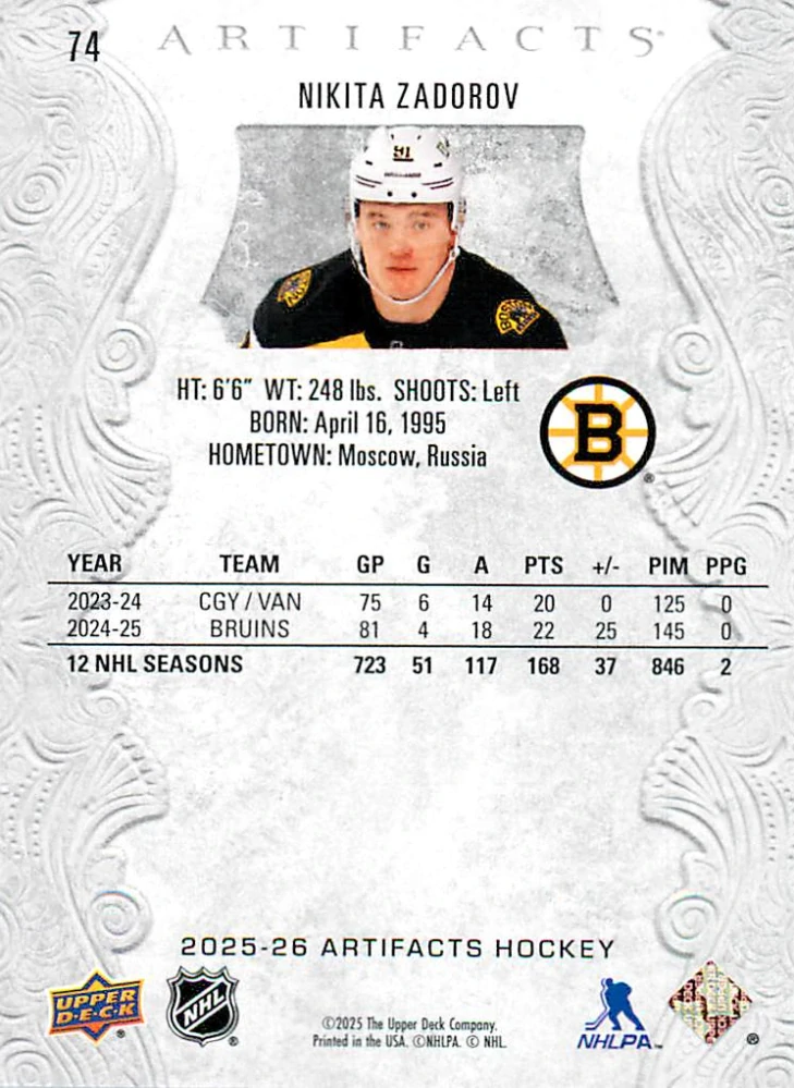 2025-26 UD Artifacts - Nikita Zadorov #74