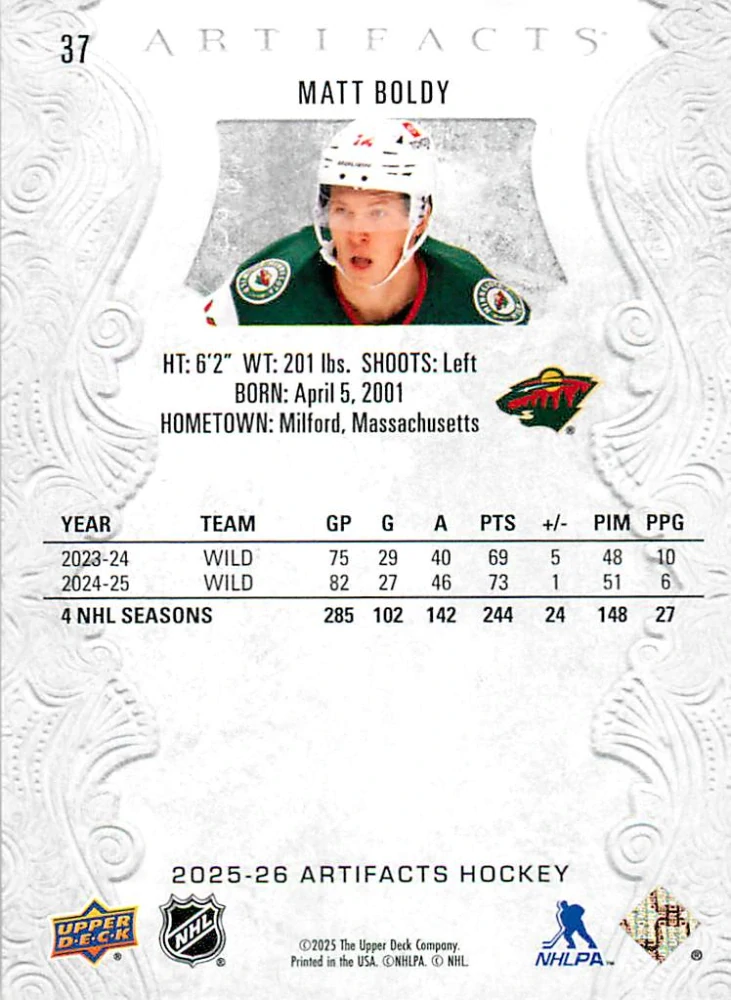 2025-26 UD Artifacts - Matt Boldy #37