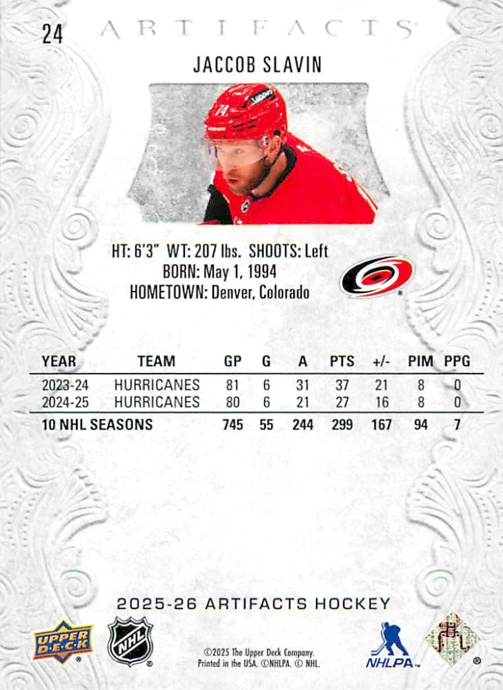 2025-26 UD Artifacts - Jaccob Slavin #24
