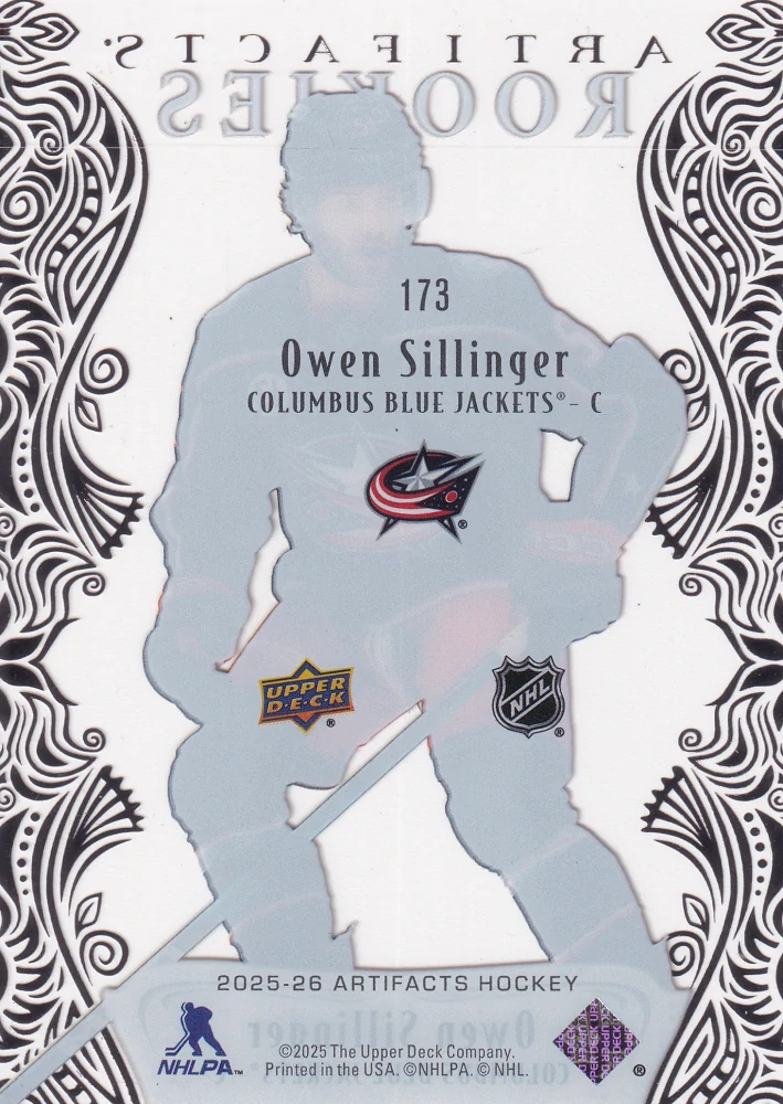 2025-26 UD Artifacts - Owen Sillinger - Rookies Clear Cut #173