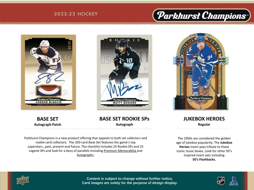 2022-23 UD Parkhurst Champions - Hobby box