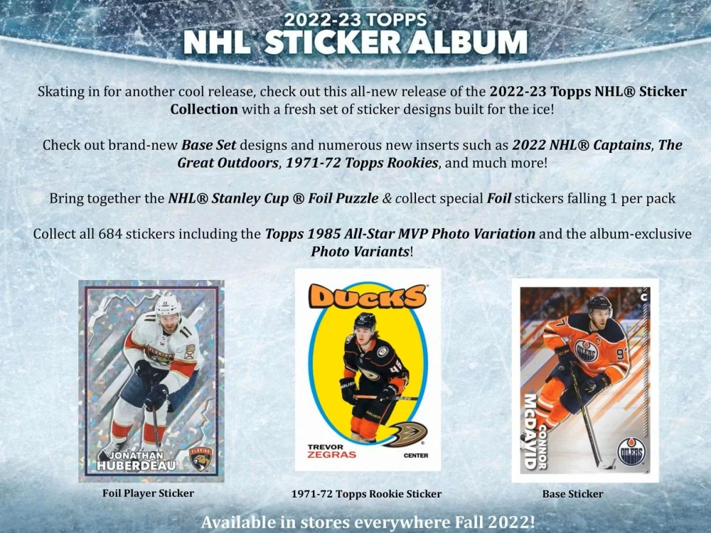 2022-23 Topps NHL Sticker Collection - balíček samolepek