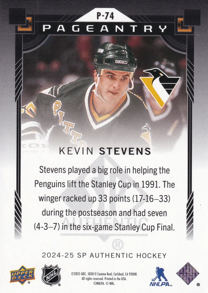 2024-25 UD SP Authentic - Kevin Stevens - Pageantry #P-74