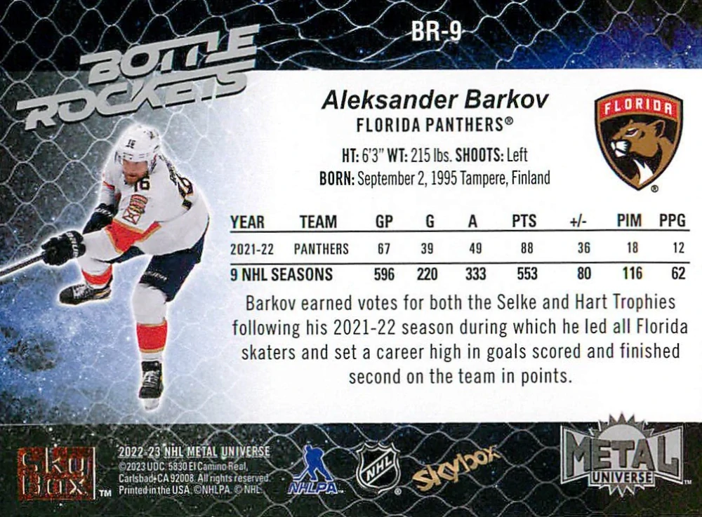 2022-23 UD Skybox Metal Universe - Aleksander Barkov - Bottle Rockets #BR-9