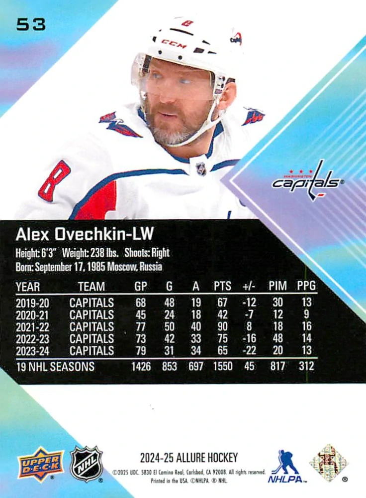 2024-25 UD Allure - Alex Ovechkin #53