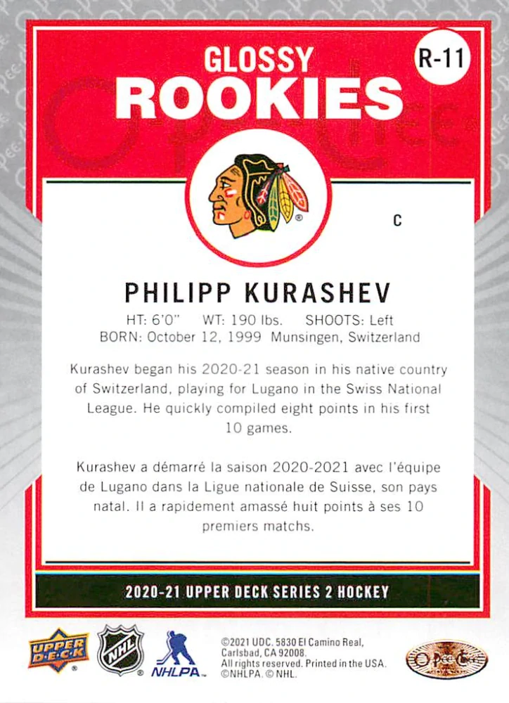 2020-21 UD Series 2 - Philipp Kurashev - O-Pee-Chee Glossy Rookies #R-11