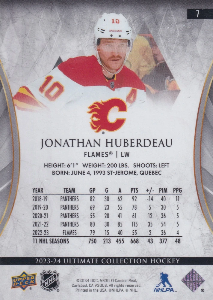 2023-24 UD Ultimate Collection - Jonathan Huberdeau /149 #7