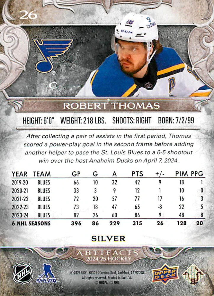 2024-25 UD Artifacts - Robert Thomas #26