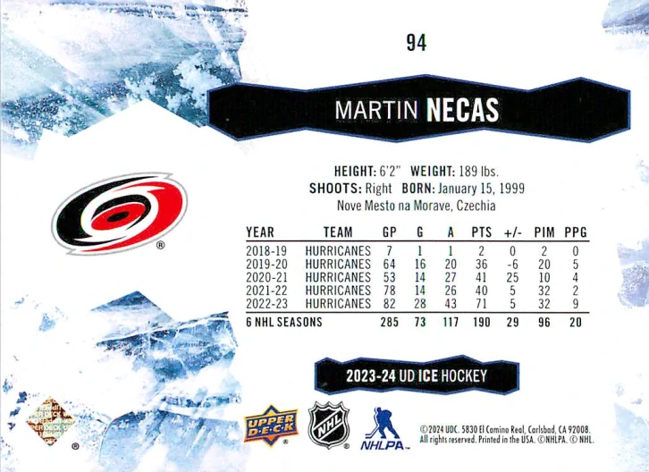 2023-24 UD Ice - Martin Nečas #94