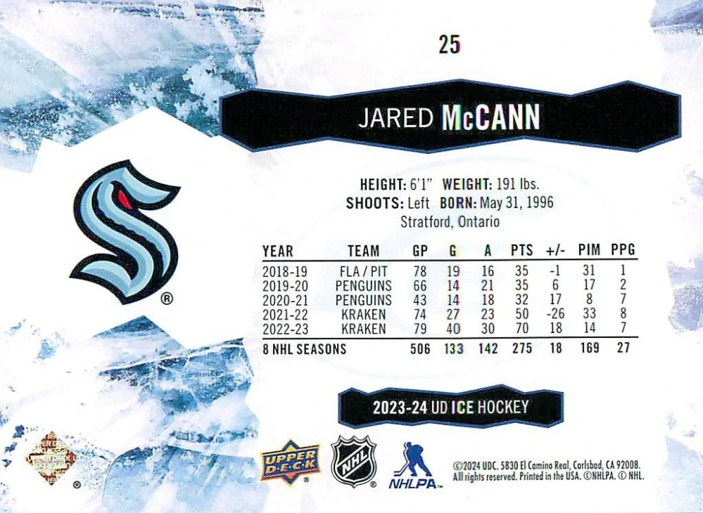 2023-24 UD Ice - Jared McCann - Green #25