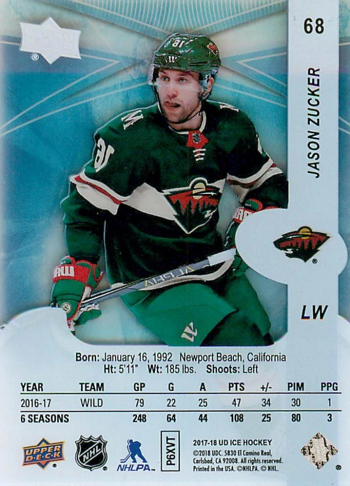 2017-18 UD Ice - Jason Zucker #68