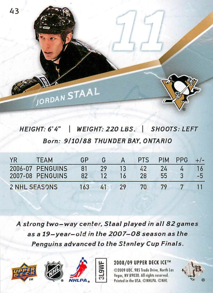 2008-09 UD Ice - Jordan Staal #43