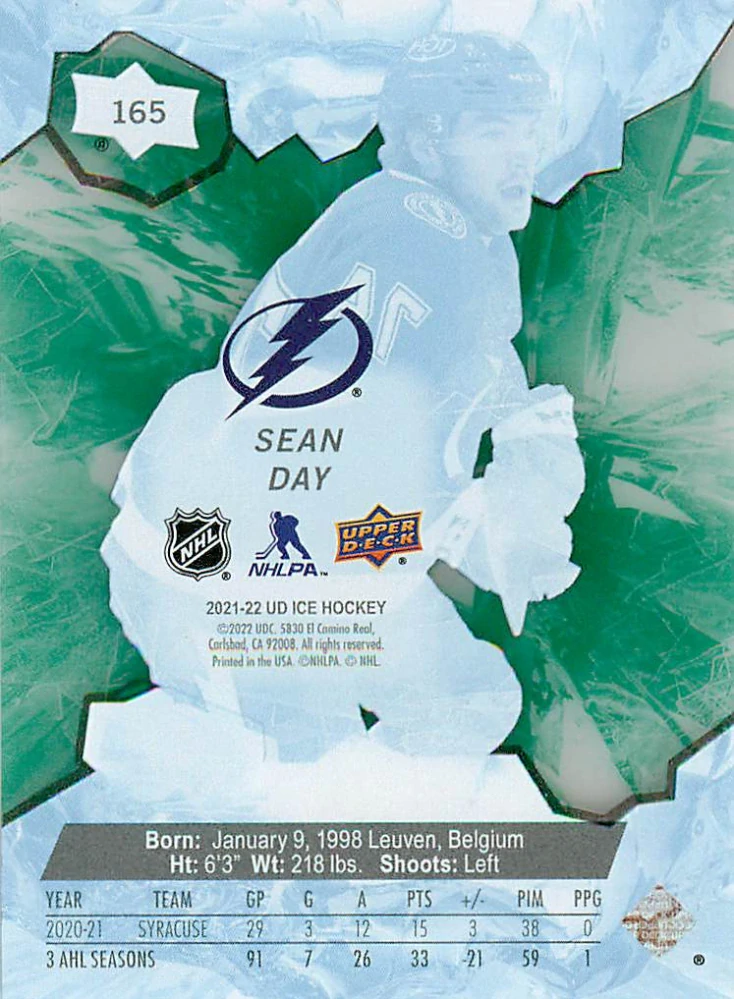 2021-22 UD Ice - Sean Day - Ice Premieres Green /799 #165