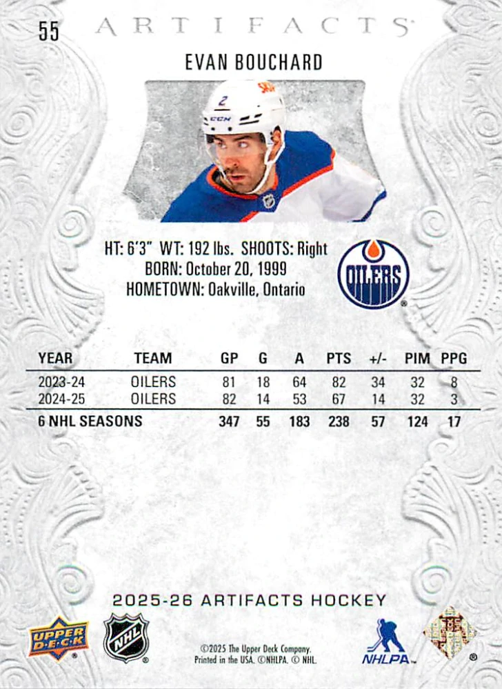 2025-26 UD Artifacts - Evan Bouchard #55
