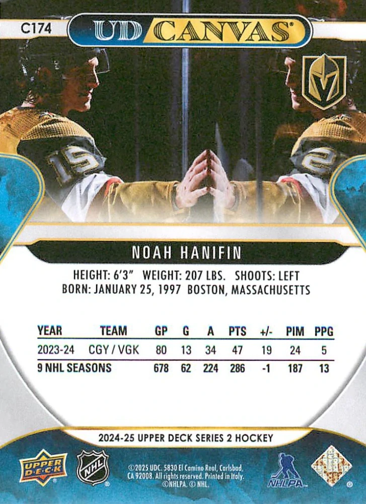 2024-25 UD Series 2 - Noah Hanifin - Canvas #C174