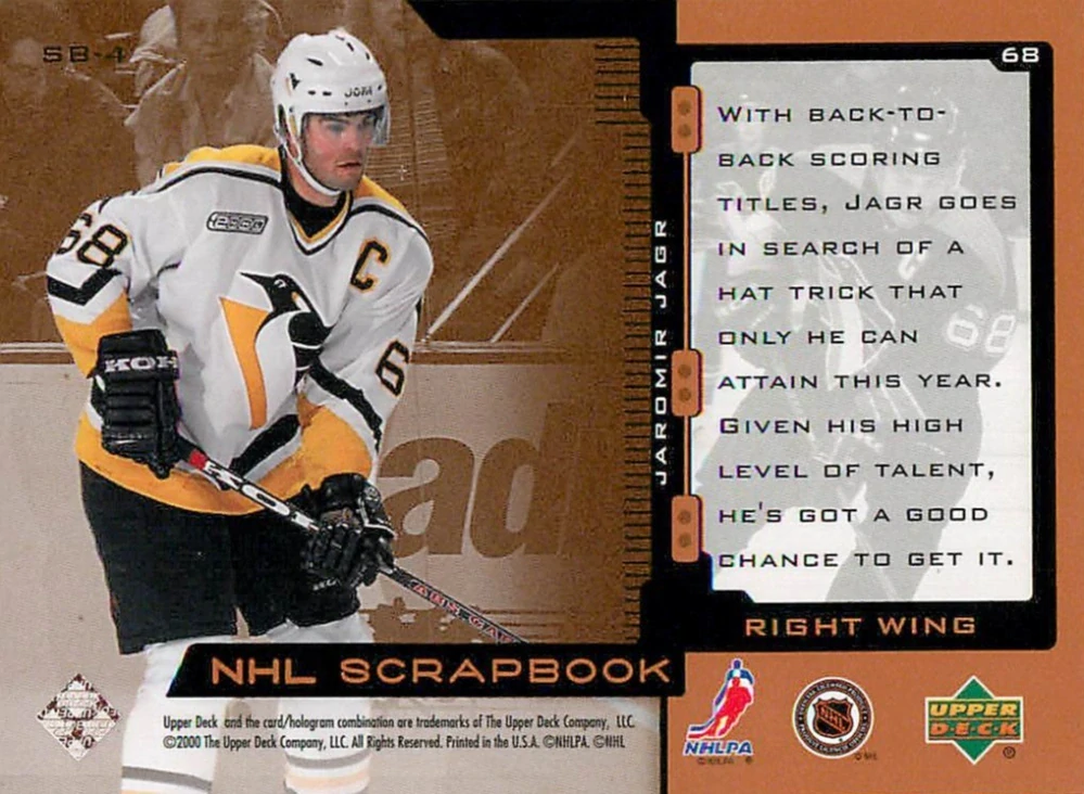 1999-00 UD Series 2 - Jaromír Jágr - NHL Scrapbook #SB-1