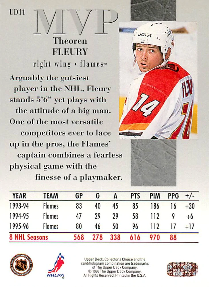 1996-97 UD Collectors Choice - Theoren Fleury - MVP #UD11