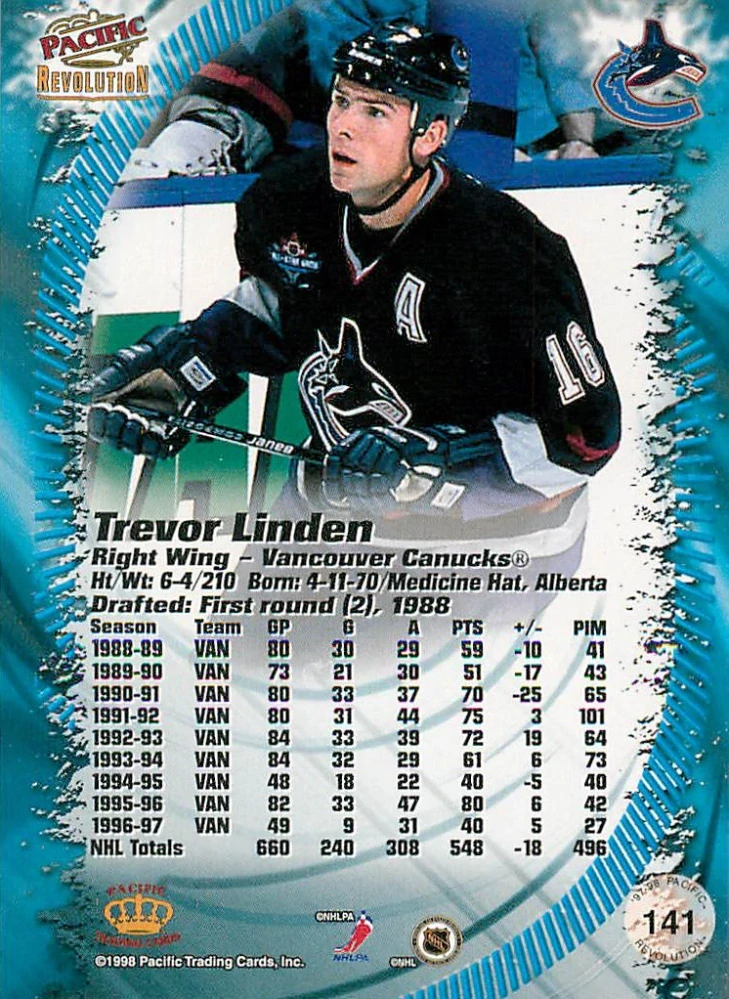 1997-98 Pacific Revolution - Trevor Linden #141