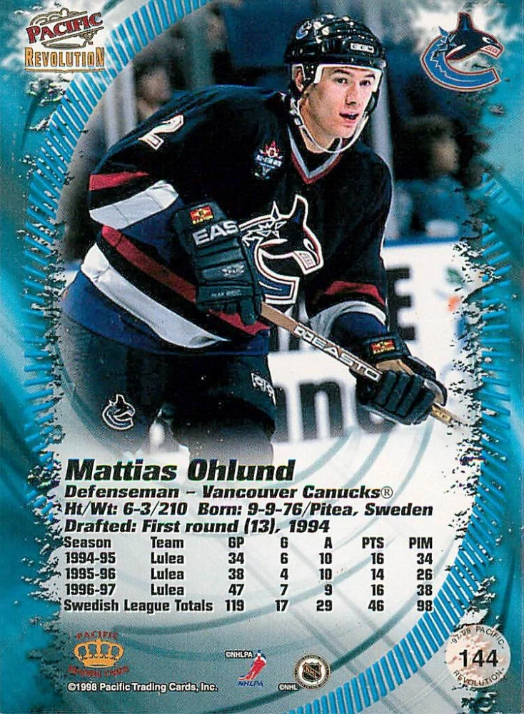 1997-98 Pacific Revolution - Mattias Ohlund #144