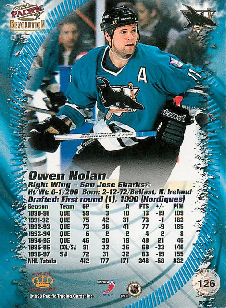 1997-98 Pacific Revolution - Owen Nolan #126