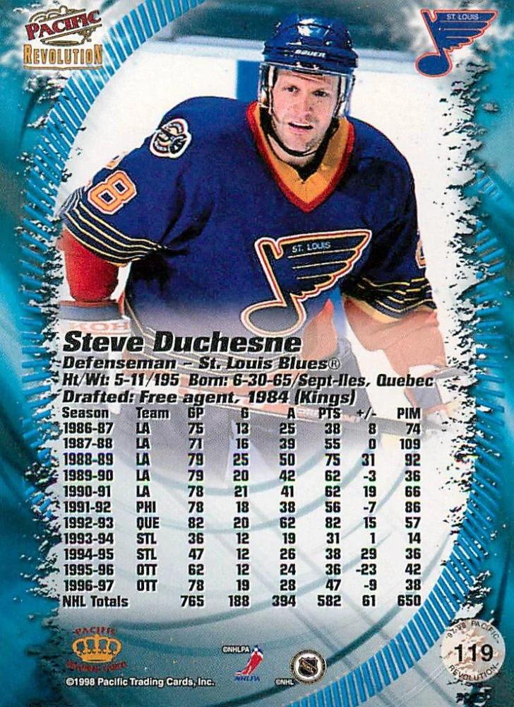 1997-98 Pacific Revolution - Steve Duchesne #119