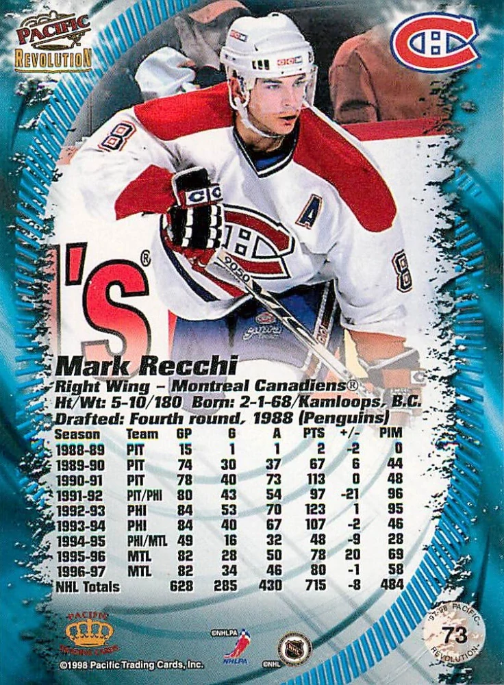 1997-98 Pacific Revolution - Mark Recchi #73