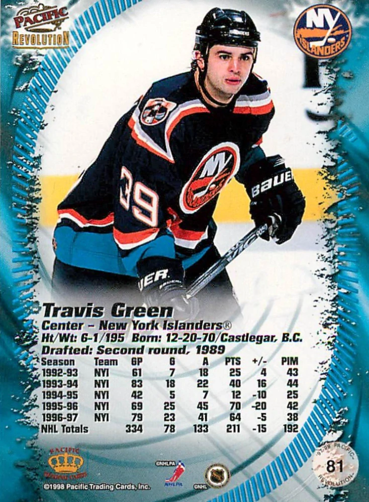 1997-98 Pacific Revolution - Travis Green #81