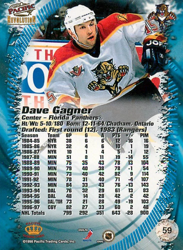 1997-98 Pacific Revolution - Dave Gagner #59