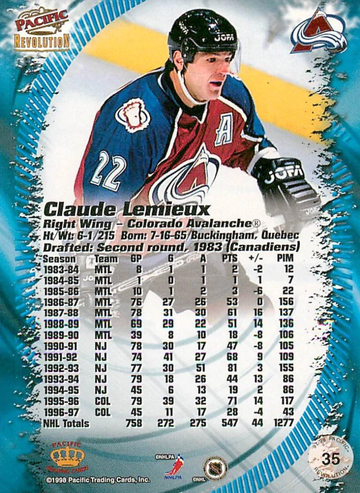 1997-98 Pacific Revolution - Claude Lemieux #35