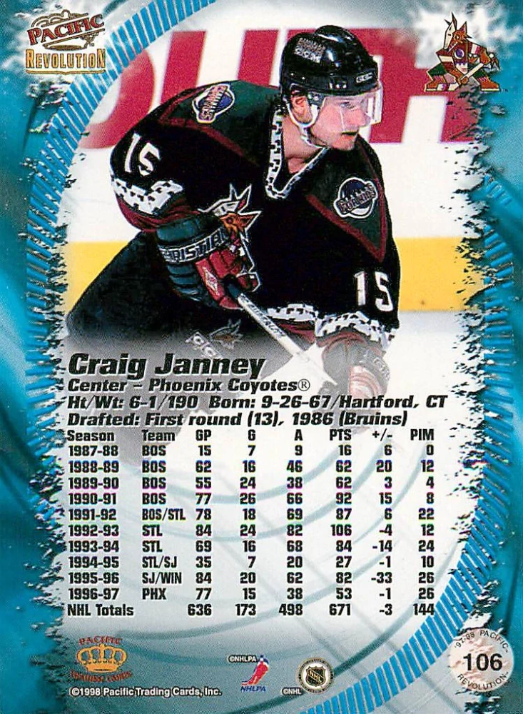 1997-98 Pacific Revolution - Craig Janney #106