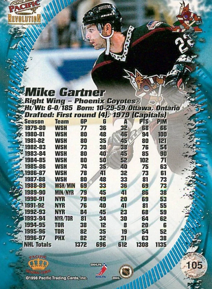 1997-98 Pacific Revolution - Mike Gartner #105