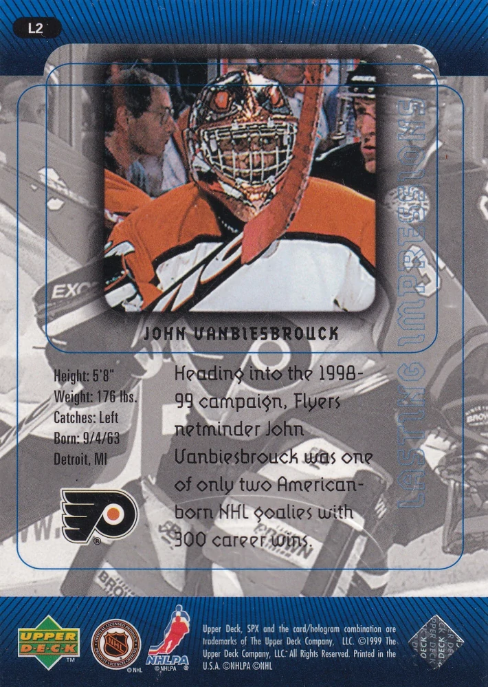 1998-99 UD SPx Top Prospects - John Vanbiesbrouck - Lasting Impressions #L2
