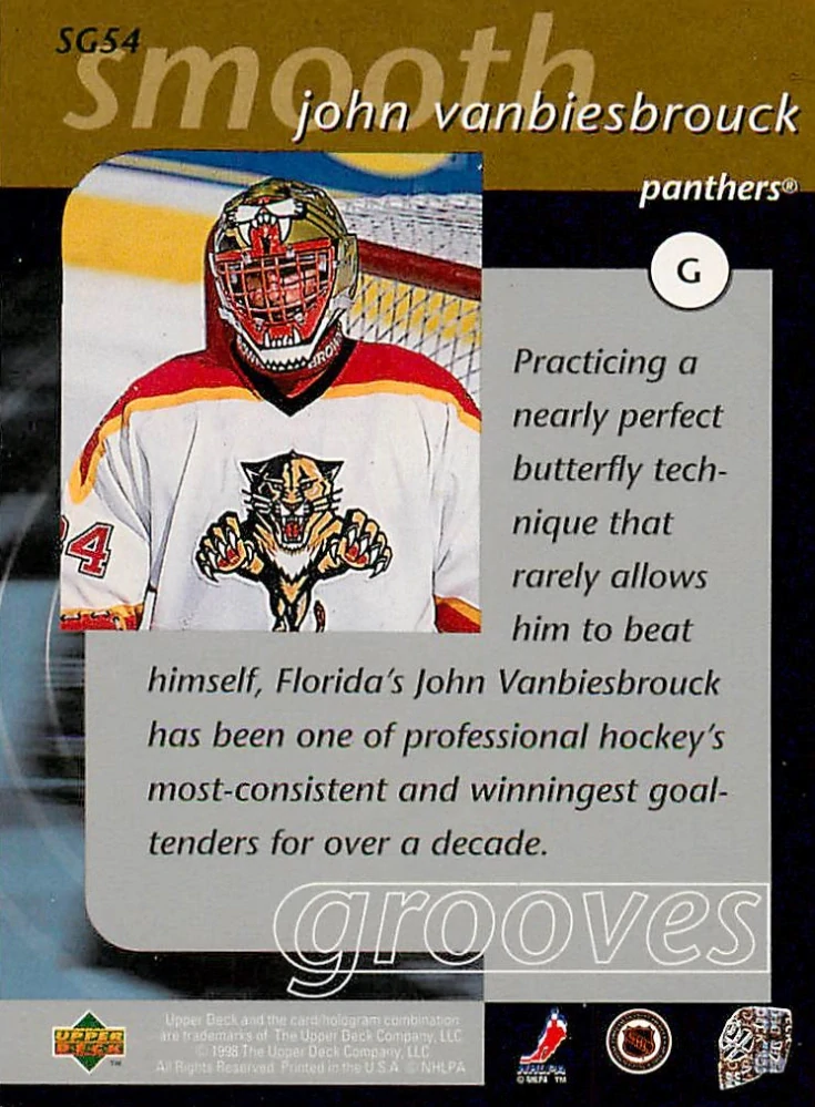 1997-98 UD Series 2 - John Vanbiesbrouck - Smooth Grooves #SG54