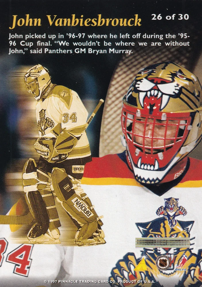 1996-97 Pinnacle Mint Collection - John Vanbiesbrouck - Bronze #4