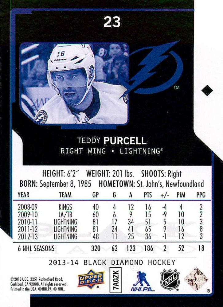 2013-14 UD Black Diamond - Teddy Purcell #23