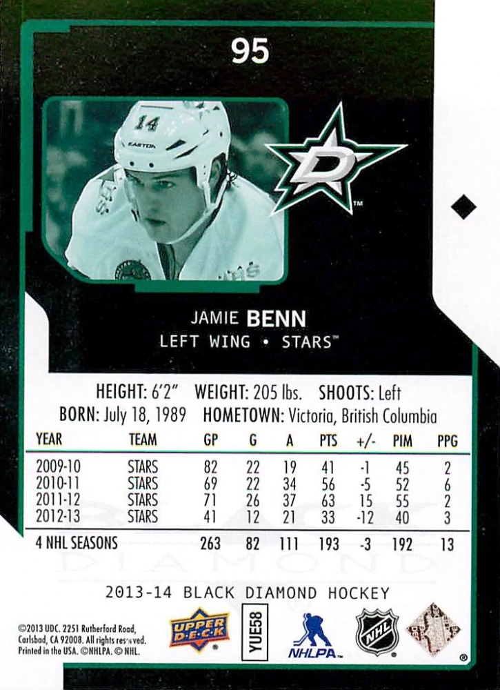 2013-14 UD Black Diamond - Jamie Benn #95