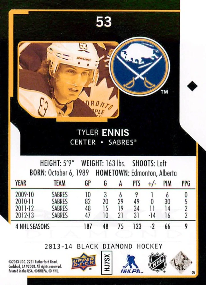 2013-14 UD Black Diamond - Tyler Ennis #53