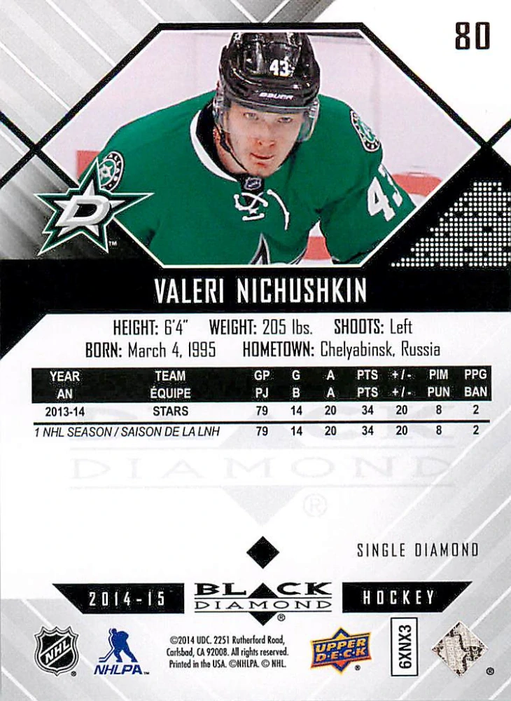 2014-15 UD Black Diamond - Valeri Nichushkin #80