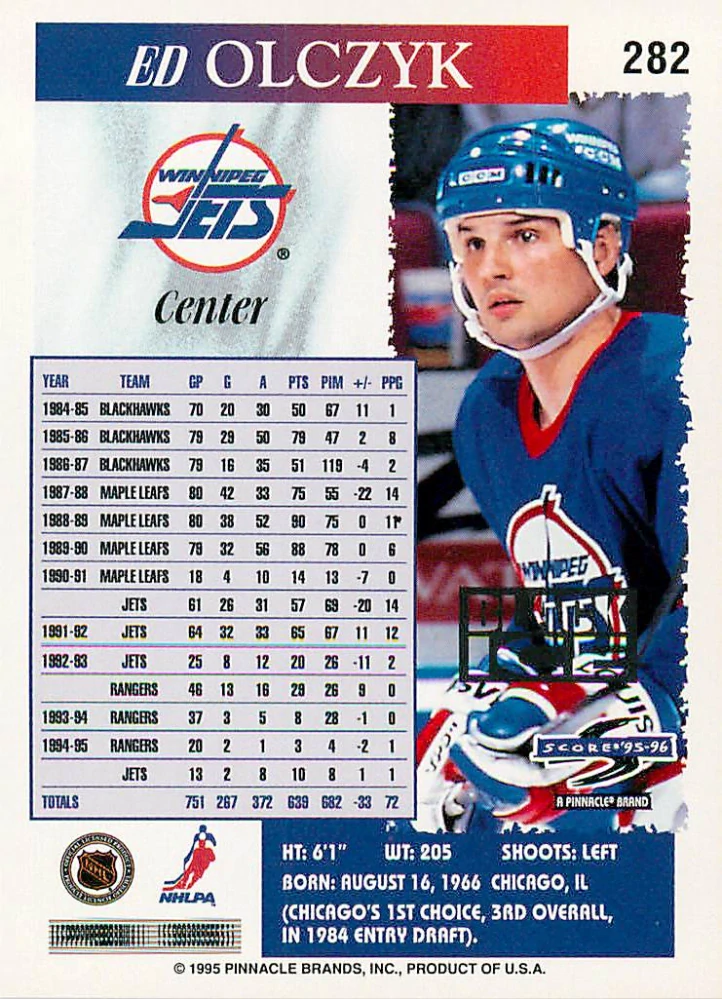 1995-96 Score - Ed Olczyk - Black Ice #282