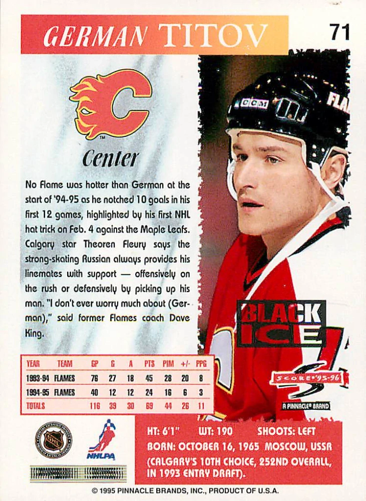 1995-96 Score - German Titov - Black Ice #71