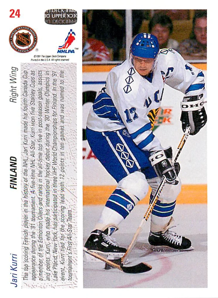 1991-92 UD Series - Jari Kurri - Canada Cup (English) #24