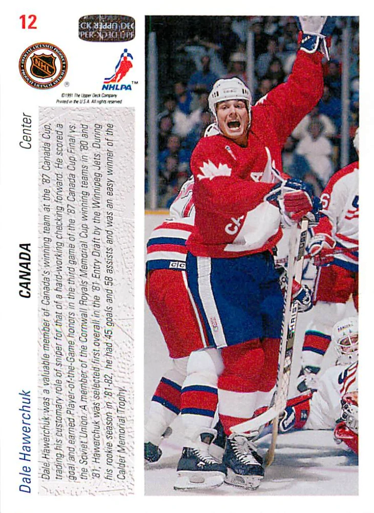 1991-92 UD Series - Dale Hawerchuk - Canada Cup (English) #12