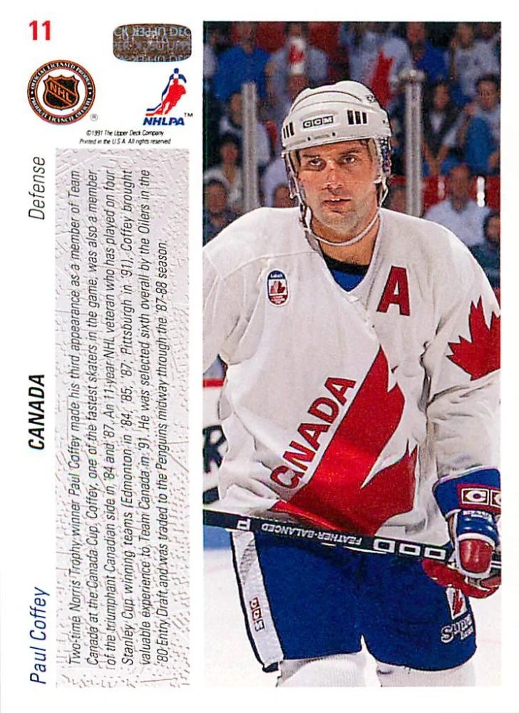 1991-92 UD Series - Paul Coffey - Canada Cup (English) #11
